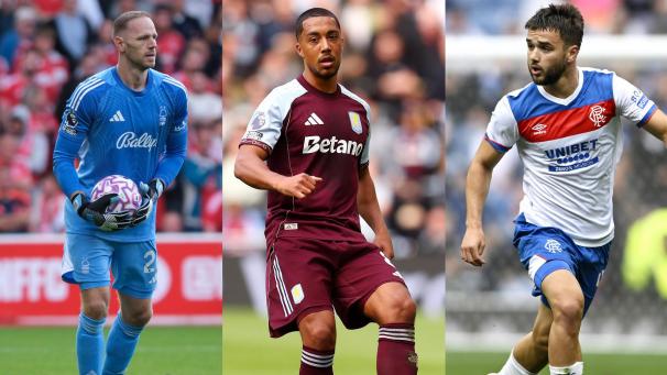 <p>Matz Sels, Youri Tielemans und Nicolas Raskin (v.l.n.r.) gehen in der Ligaphase der Europa League an den Start.</p>