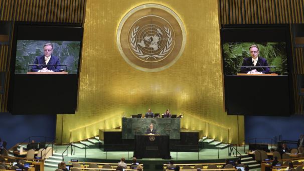 <p>Premierminister Bart De Wever spricht auf der UN-Generalversammlung in New York.</p>