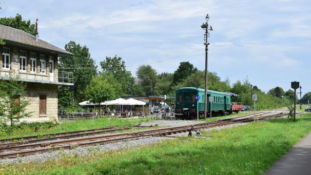 <p>Ein Blick auf den alten Bahnhof in Raeren</p>