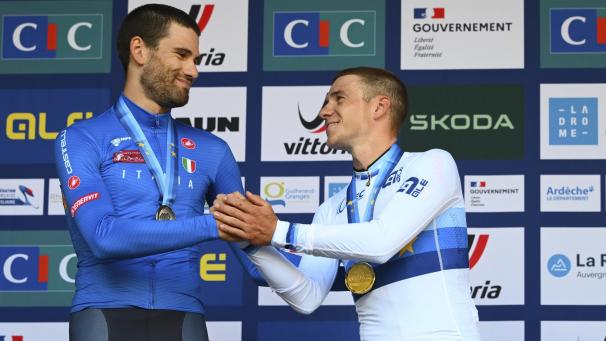 <p>Remco Evenepoel ließ unter anderem den Italiener Filippo Ganna hinter sich.</p>