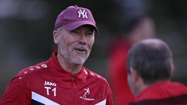 <p>Gute Laune beim Elsenborner Coach: Raphaël Lognoul</p>