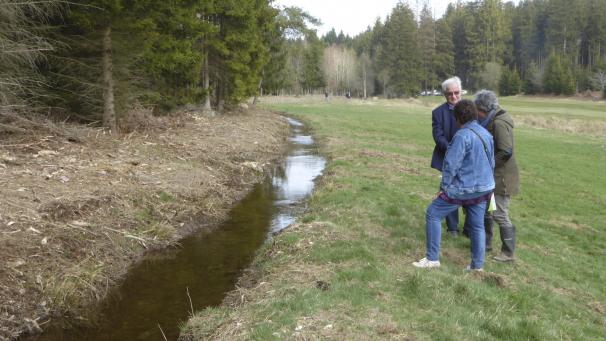 <p>In Rogery (Gouvy) nahmen die Wissenschaftler der Universitäten Lüttich und Québec den dortigen Flüxgraben in Augenschein.</p>