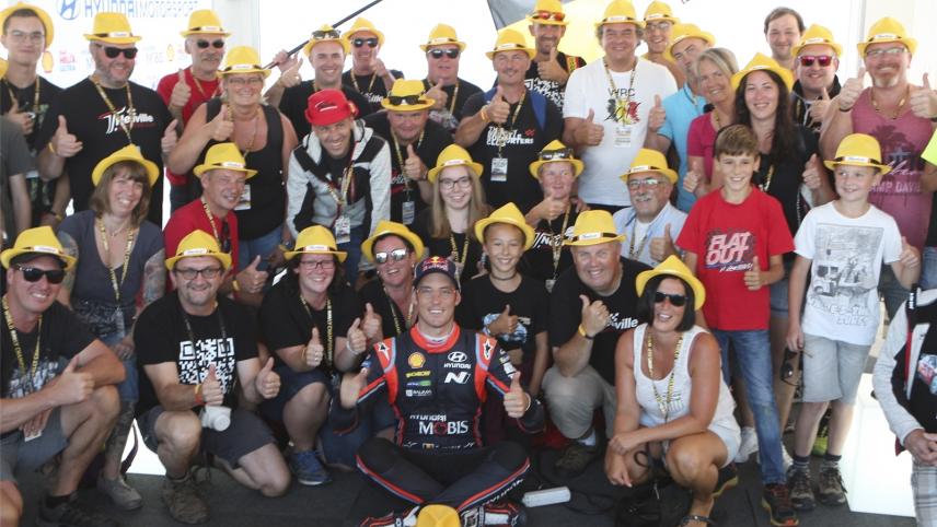 <p>Begegnung der Supporter mit Rallyestar Thierry Neuville in der Hospitality von Hyundai Motorsport bei der Deutschland-Rallye 2018.</p>