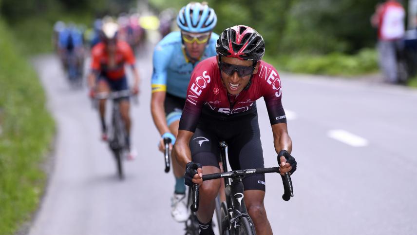 <p>Egan Bernal (vorne)</p>