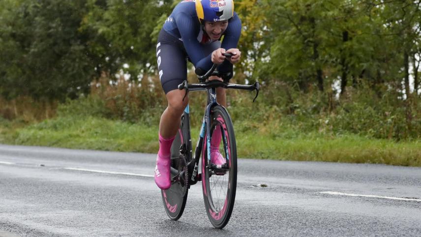 <p>Chloe Dygert auf dem Weg zur Goldmedaille</p>