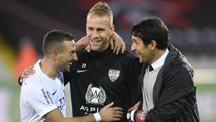 <p>Ist mit Cheftrainer Benat San José schon bald nur noch einer der drei Akteure im Bild für die AS Eupen aktiv?</p>