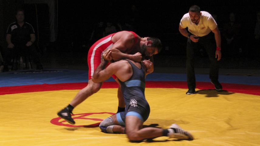 <p>Gazimagomed Khabashov (rot) musste eine Niederlage einstecken.</p>