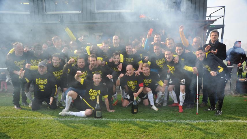 <p>Am 14. April durfte die Party beginnen: Der RFC Raeren-Eynatten stieg zum ersten Mal in die Nationalklassen auf.</p>