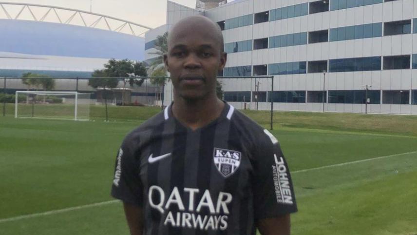<p>Knowledge Musona im Trainingslager der AS Eupen</p>