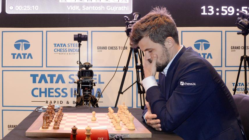 <p>Magnus Carlsen in Aktion</p>