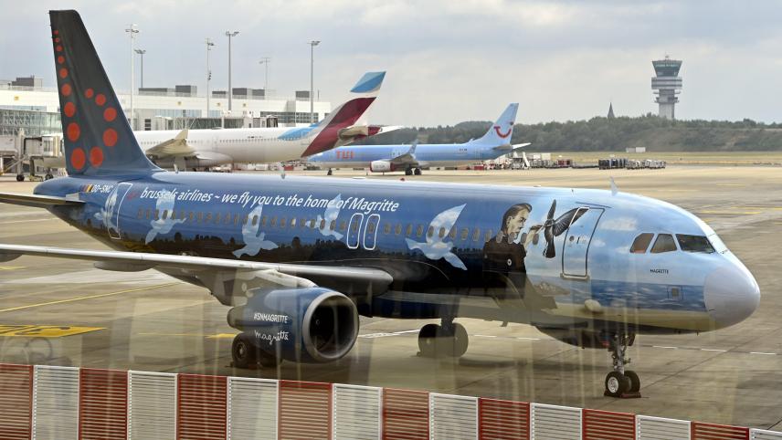 <p>Eine Maschine von Brussels Airlines steht auf dem Rollfeld in Zaventem.</p>