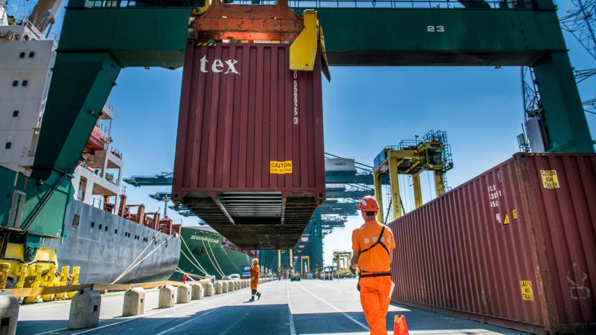 <p>Der Hafen in Antwerpen kämpft erfolgreich gegen die Krise.</p>