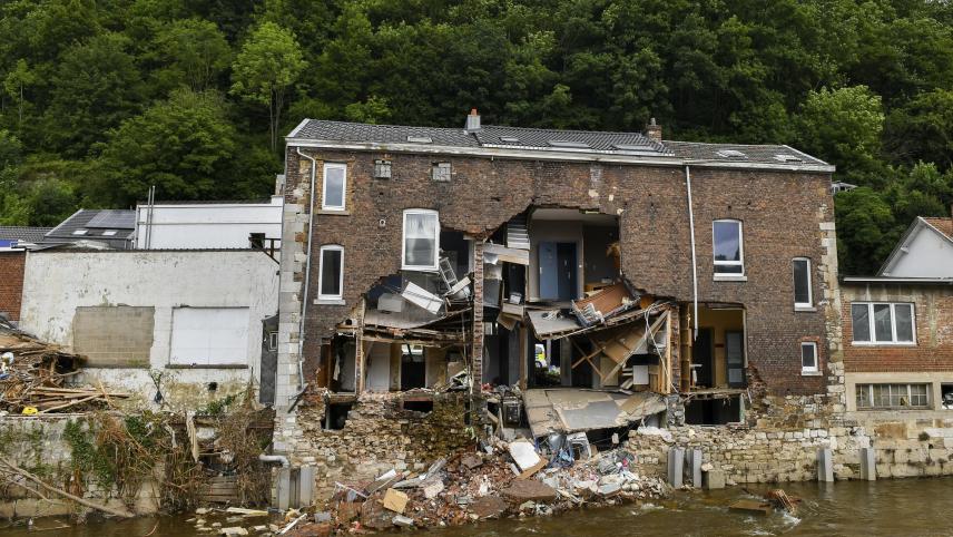 <p>Ein völlig zerstörtes Haus nach dem verheerenden Hochwasser von Mitte Juli in Pepinster. Das Krisenzentrum hatte für Verviers und Pepinster keinen Evakuierungsbedarf erkannt.</p>