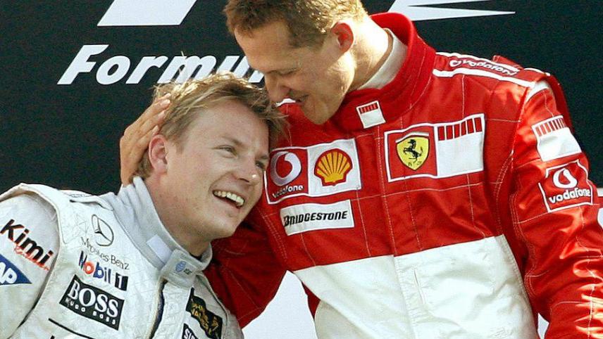 <p>Diese Aufnahme aus dem Jahre 2006 zeigt Kimi Räikkönen (links) an der Seite von Michael Schumacher.</p>