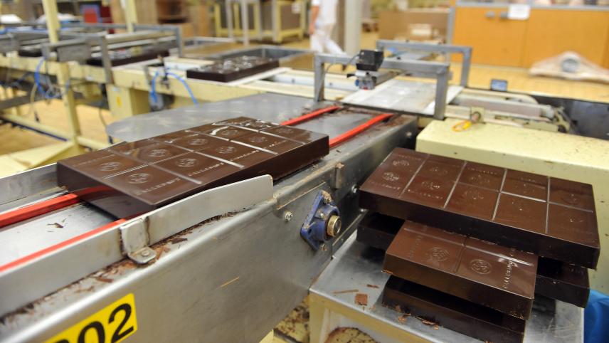 <p>Ein Blick in die Produktionshalle von Barry Callebaut in Wieze</p>