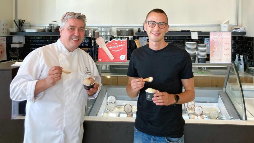<p>Sind auf den Geschmack gekommen: Steve Darcis (links) und Maxime Vanderheyden (rechts) machen gemeinsame Sache.</p>