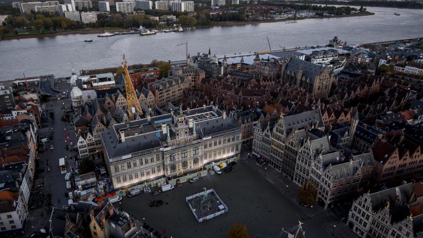 <p>Ein Blick von oben auf Antwerpen</p>
