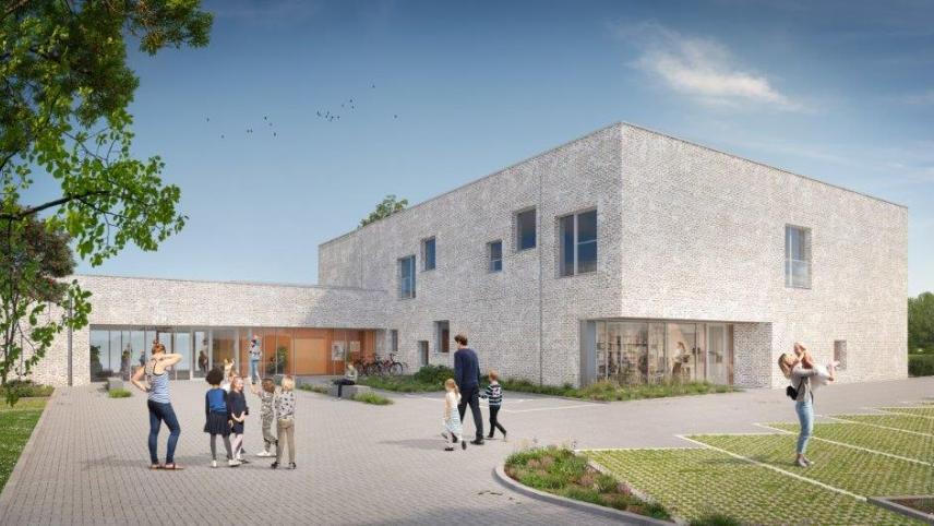 <p>So soll die neue Dorfschule in Emmels nach den Plänen des Architekten Ralph Schröder (Architekturbüro Altiplan) aussehen. Das Gebäude wird nur halbseitig über ein Obergeschoss verfügen.</p>