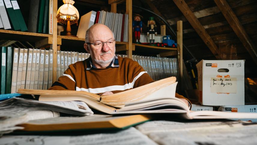 <p>Seit 1985 sammelt Klaus Biedermann jede einzelne GrenzEcho-Ausgabe. Sein privates Archiv umfasst rund 11.700 Zeitungen, die er alle selbst zu Monatsbänden gebunden hat.</p>