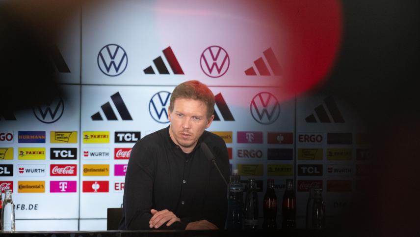 <p>Julian Nagelsmann stellte am Donnerstag auf einer Pressekonferenz den Kader für die Testländerspiele Ende März vor</p>