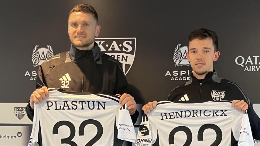 <p>Igor Plastun und Gaëtan Hendrickx unterschreiben bis Saisonende in Eupen.</p>